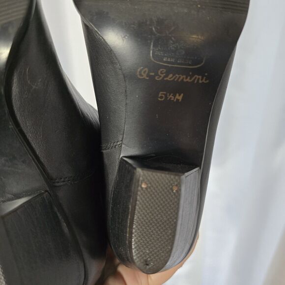 Vintage Calico Womens US 5.5 Black Leather Boots Western Boho Cowgirl Riding 70s - Picture 11 of 14